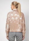 Monari High Neck with Rhinestone Detail Sweatshirt, Beige Multi