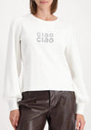 Monari Rhinestone Detail Sweatshirt, White