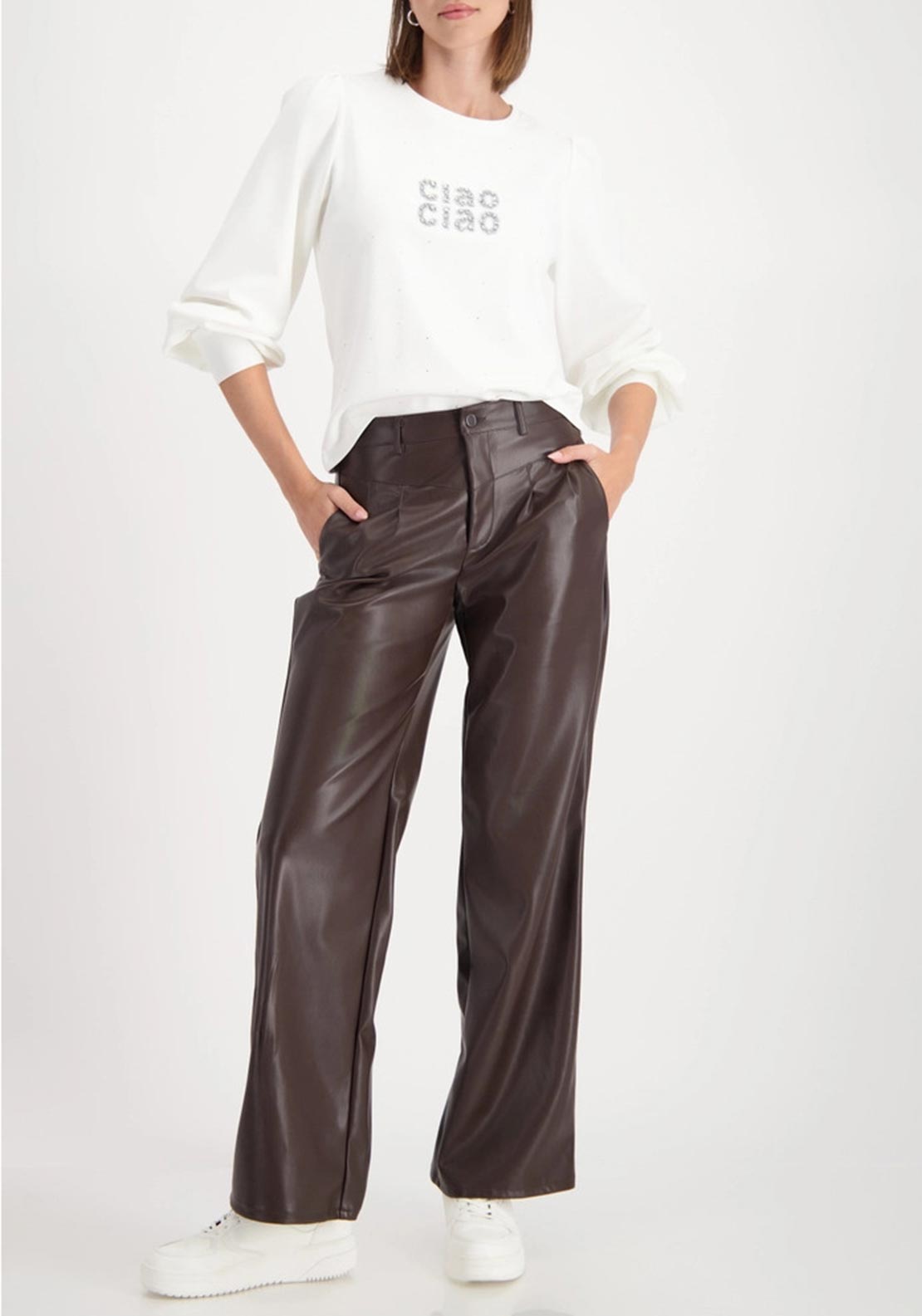Monari Rhinestone Detail Sweatshirt, White