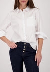 Monari Blouse with Shirt Collar, White