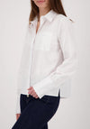 Monari Blouse with Shirt Collar, White