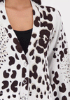 Monari Leopard Print Cardigan, Grey
