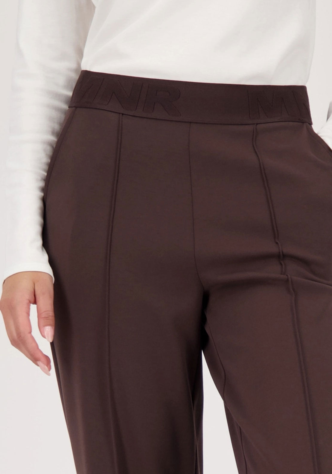 Monari Lettering Band Straight Leg Joggers, Brown