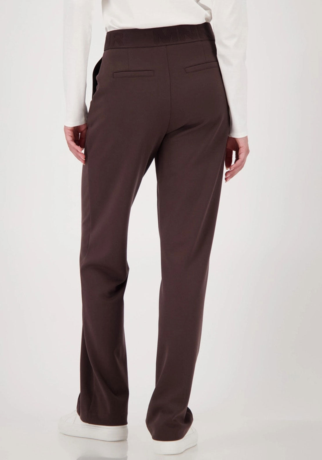 Monari Lettering Band Straight Leg Joggers, Brown