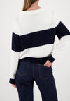 Monari Knitted Jumper with Intarsia Pattern, Navy