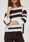 Monari Knitted Striped Pullover, Brown