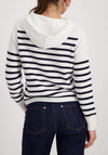 Monari Striped Jumper with Emblem, White