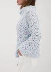 Monari Knitted Sweater with Ajour Pattern, Blue