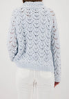 Monari Knitted Sweater with Ajour Pattern, Blue