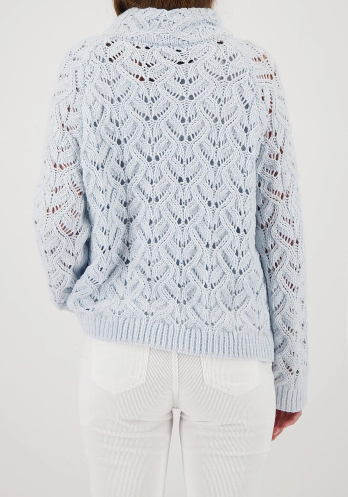 Monari Knitted Sweater with Ajour Pattern, Blue