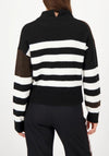 Monari Contrast Print Striped Jumper, Black