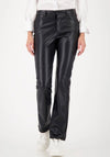 Monari Faux Leather Bootcut Trousers, Black