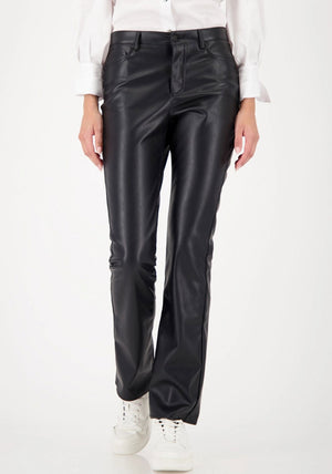 Monari Faux Leather Bootcut Trousers, Black