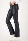 Monari Faux Leather Bootcut Trousers, Black