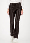 Monari Faux Leather Bootcut Trousers, Brown