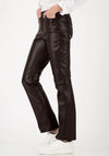Monari Faux Leather Bootcut Trousers, Brown