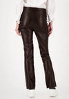 Monari Faux Leather Bootcut Trousers, Brown