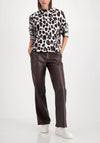 Monari Contrast Print Fluffy Jumper, Multi
