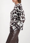 Monari Contrast Print Fluffy Jumper, Multi