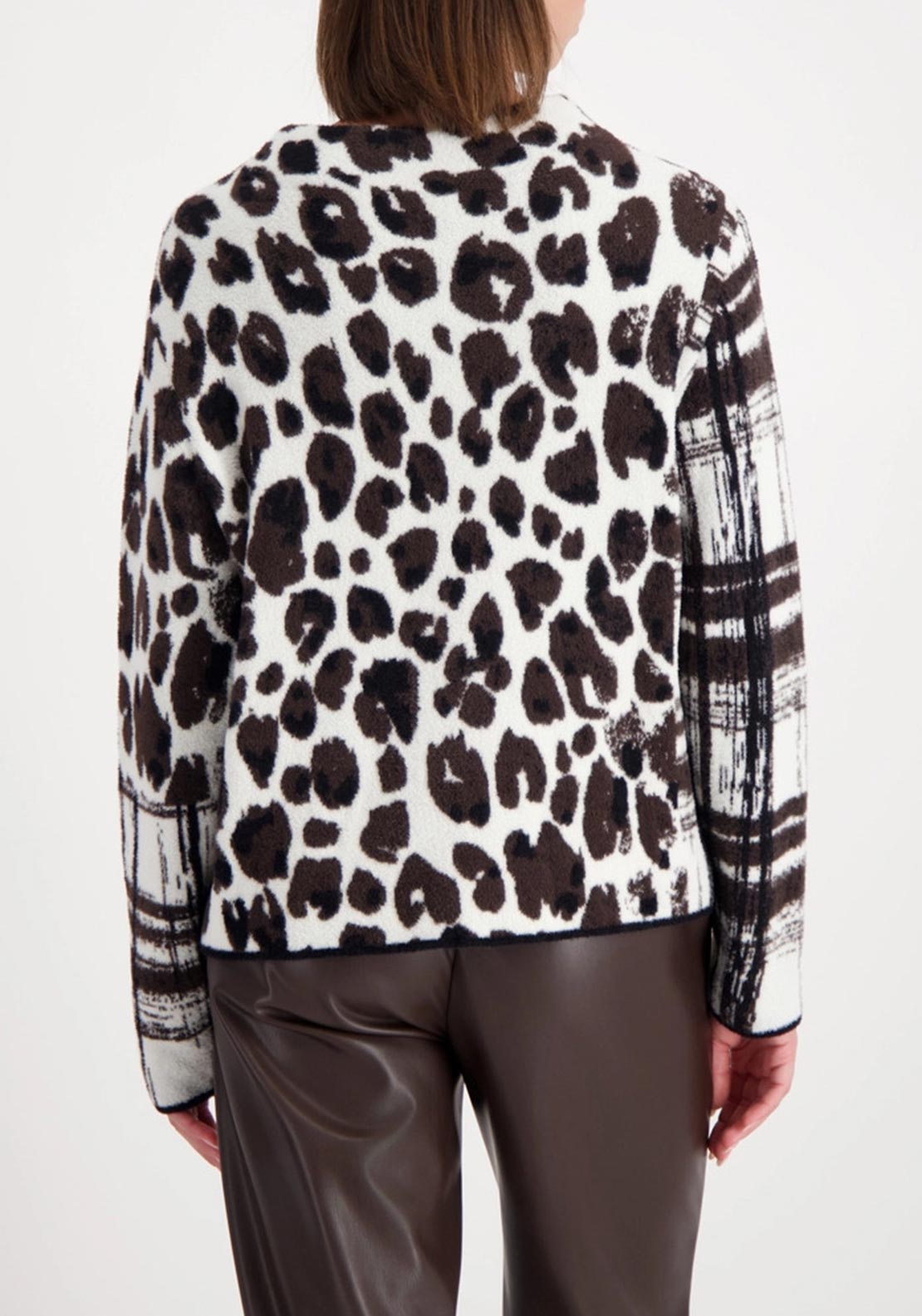 Monari Contrast Print Fluffy Jumper, Multi