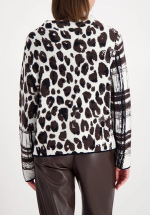 Monari Contrast Print Fluffy Jumper, Multi