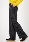 Monari Pinstripe Straight Leg Trousers, Black