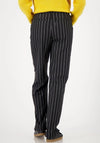 Monari Pinstripe Straight Leg Trousers, Black