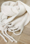 Monari Lurex Fluffy Texture Scarf, Winter White