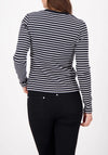 Monari Striped Button Detail Top, Black