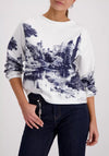 Monari Crew Neck Sweatshirt with Print, White