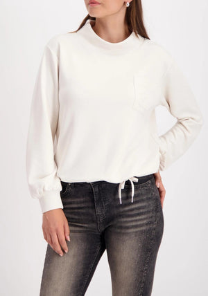 Monari 3-D Print Pocket Detail Sweatshirt, White