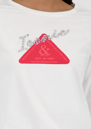 Monari Long Sleeve Shirt with Emblem, White