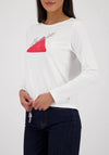 Monari Long Sleeve Shirt with Emblem, White