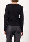 Monari Rhinestone Pattern Long Sleeve Top, Black
