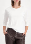 Monari Basic Round Neck Long Sleeve Top, White