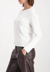 Monari Basic Round Neck Long Sleeve Top, White