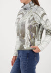 Monari Roll Neck Gallery Print Top, Green