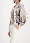 Monari Gallery Print High Neck Top, Beige