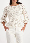 Monari Connelly Pattern Crochet Sweater ,Cream