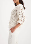 Monari Connelly Pattern Crochet Sweater ,Cream