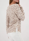Monari Rhinestone Embellished Leopard Print Sweater, Champagne