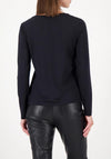 Monari Lurex Print Long Sleeve Top, Black