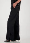 Monari Straight Leg Side Slit Trousers, Black
