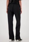 Monari Straight Leg Side Slit Trousers, Black