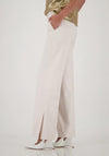 Monari Straight Leg Side Slit Trousers, Cream