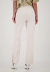 Monari Straight Leg Side Slit Trousers, Cream