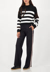 Monari Straight-Leg Side Stripe Trousers, Black