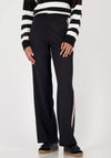 Monari Straight-Leg Side Stripe Trousers, Black