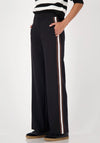 Monari Straight-Leg Side Stripe Trousers, Black