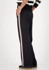 Monari Straight-Leg Side Stripe Trousers, Black